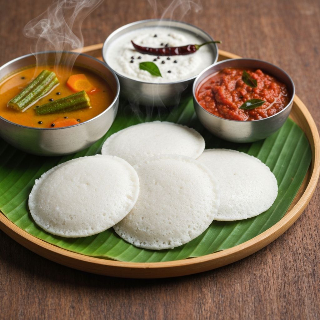 Idly with Sambar